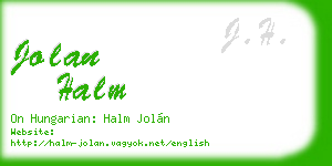 jolan halm business card